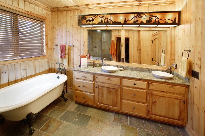Rustic Bathroom with Granite Vanity