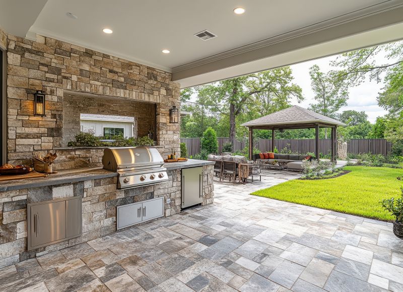 Outdoor Kitchen with Granite Counter