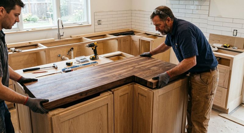 Wood Countertop Installation in Sonoma County, CA